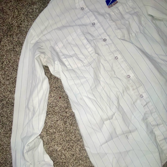 USPS BUTTON DOWN PINSTRIPE DRESS UNIFORM SHIRT - Picture 4 of 9